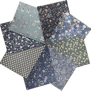 Grey Fat Quarters Fabric Bundle for Quilting and Sewing, 8 pcs, 18x22 inches, Co